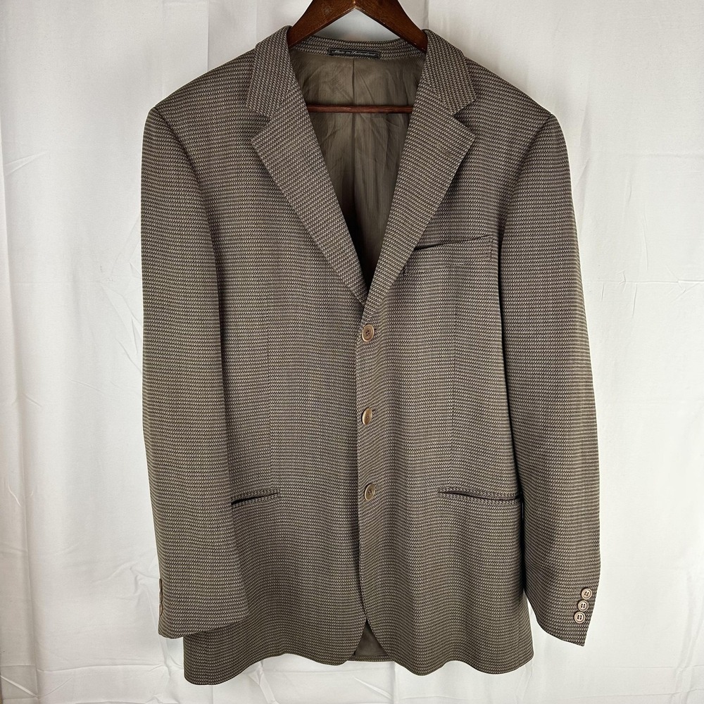 Ermenegildo Zegna Soft Jacket Mens 44R Brown Wool Blazer Made Switzerland